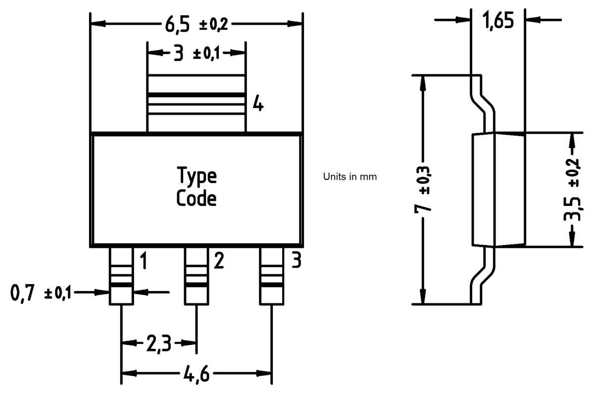 Mechanical Drawing - Diotec Semiconductor DI317H Positive Adjustable Voltage Regulator